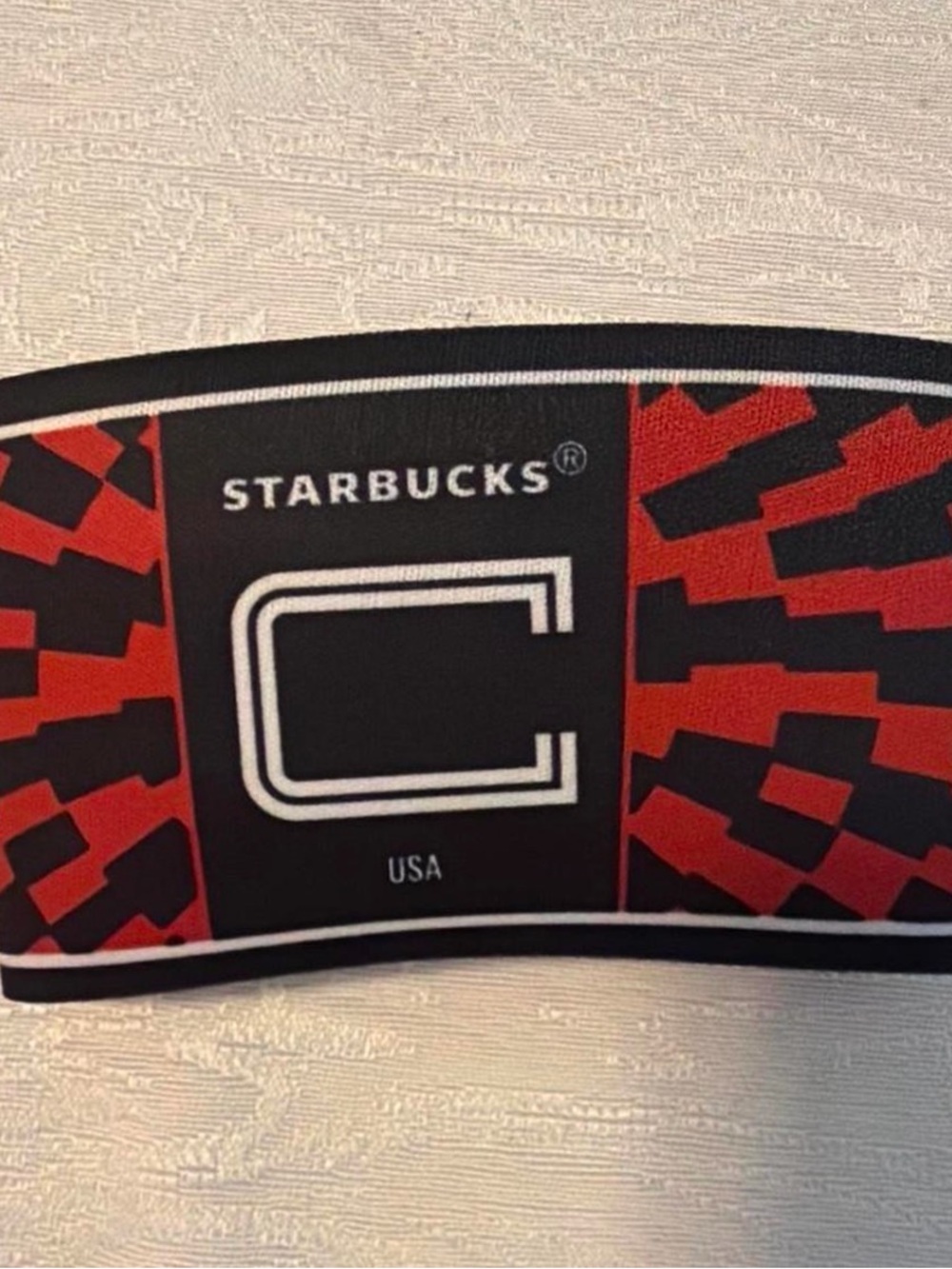 Starbucks Red and Black Phone Grip with USA Logo